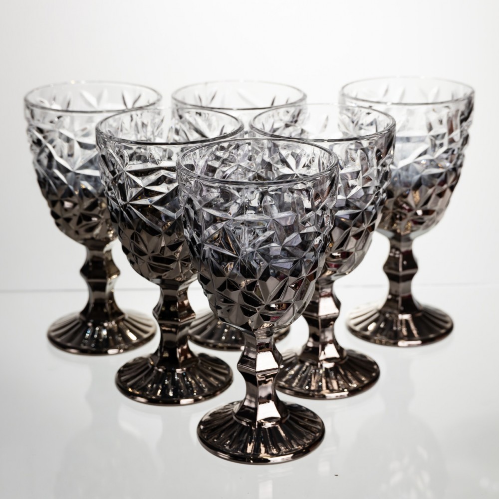 Набор бокалов для вина 6 штук 340 мл винные бокалы на ножке стеклянные фужеры для вина подарочные HP-19-181