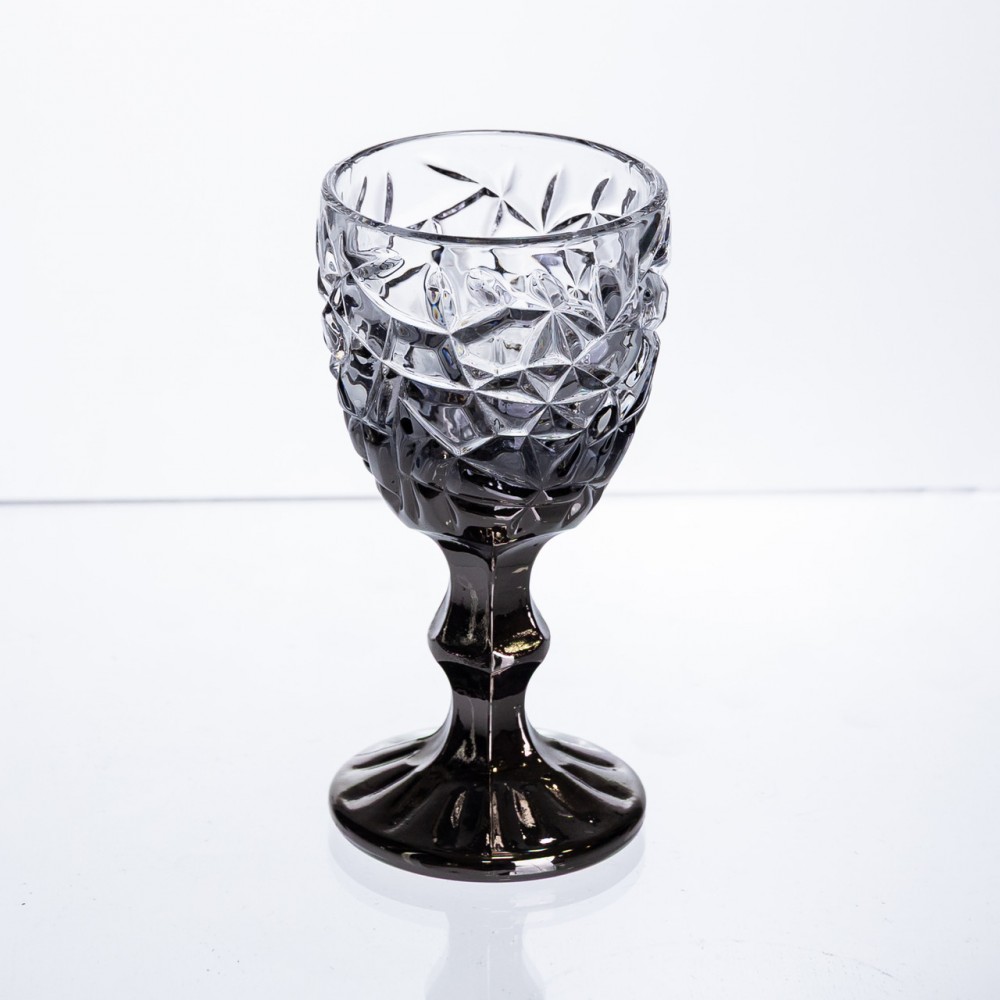 Набор рюмок на ножке 6 штук 50 мл для водки наливки подарочные рюмки стеклянные фигурные Серые HP-19-186