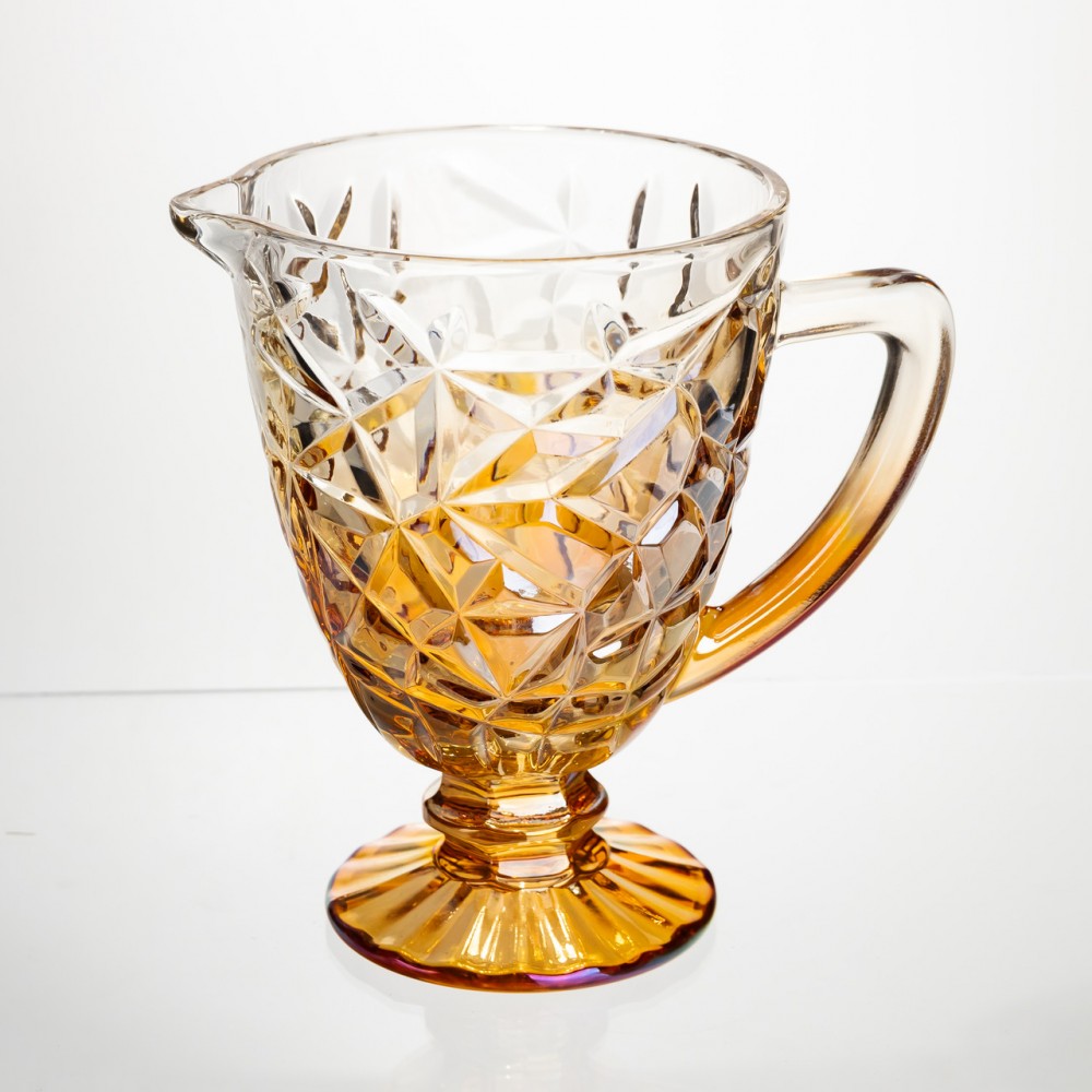 Кувшин стеклянный для компота 1.2 л ребристый фигурный Yiwu HP-19-187