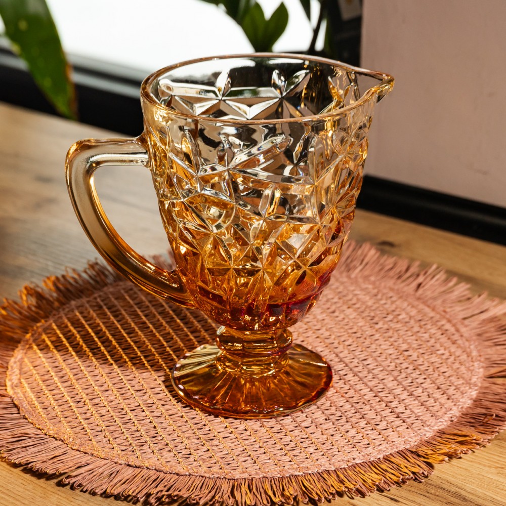 Кувшин стеклянный для компота 1.2 л ребристый фигурный Yiwu HP-19-187