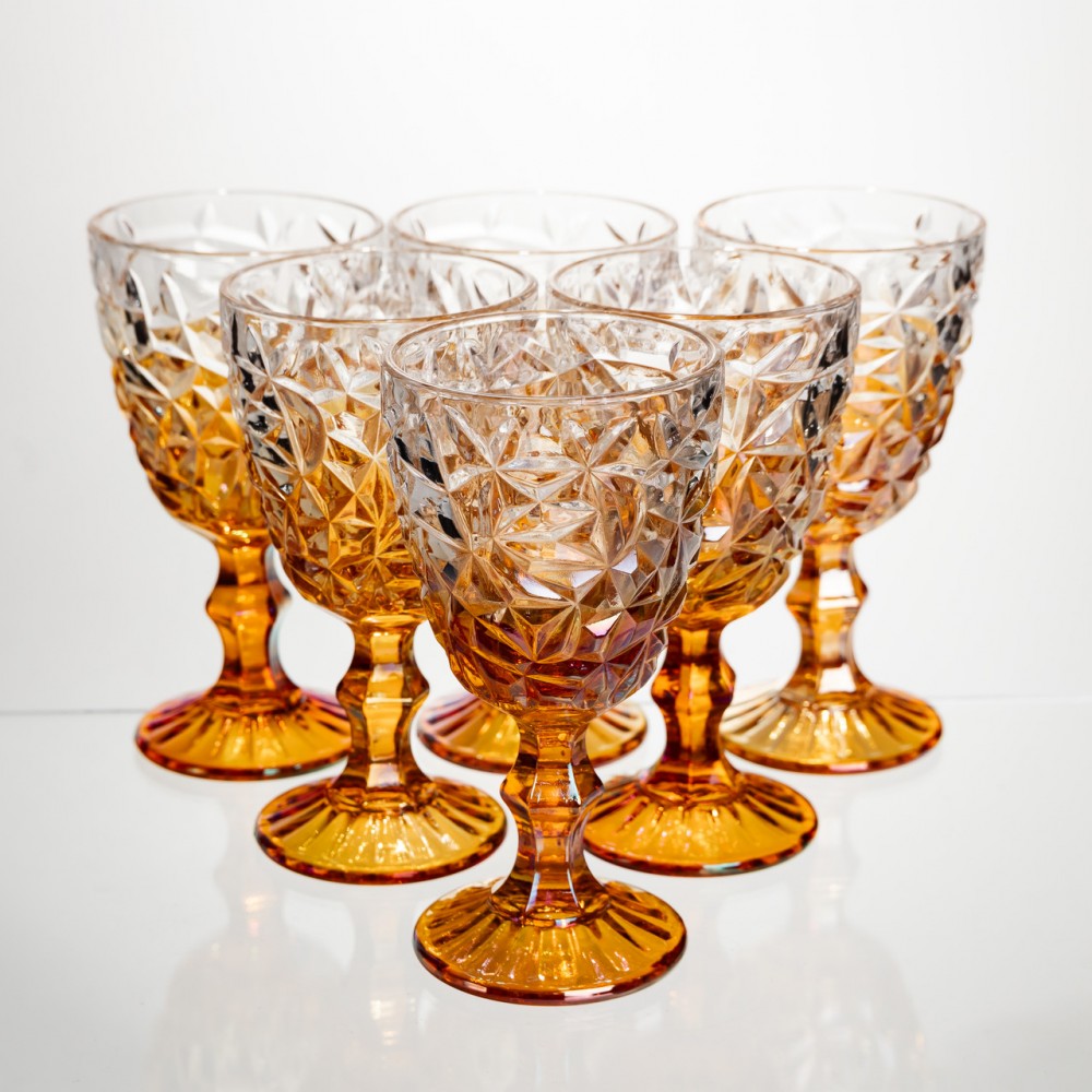 Набор бокалов для вина 6 штук 340 мл на ножке стеклянные Yiwu HP-19-189