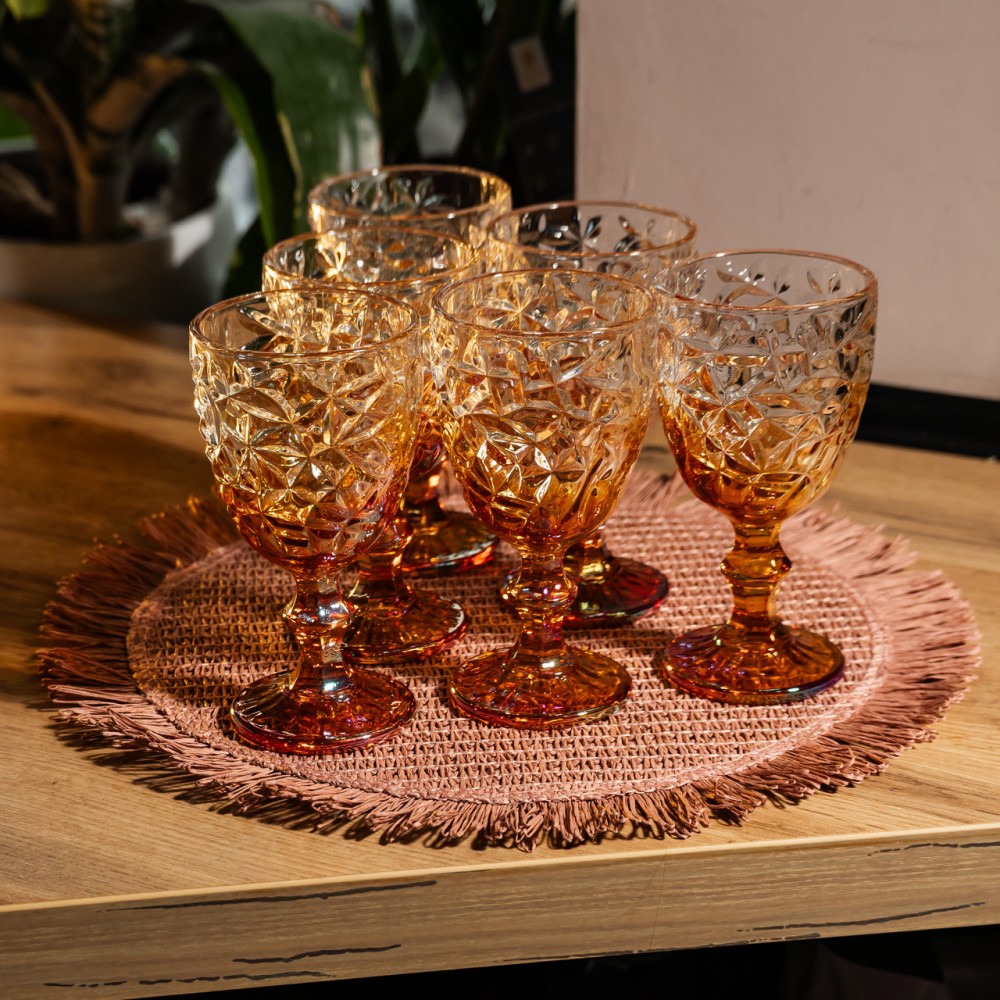 Набор бокалов для вина 6 штук 340 мл на ножке стеклянные Yiwu HP-19-189