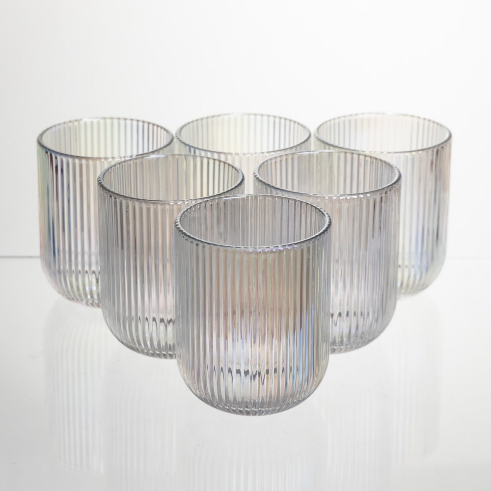 Набор стеклянных стаканов 6 штук 250 мл для напитков Прозрачный Yiwu HP-19-204