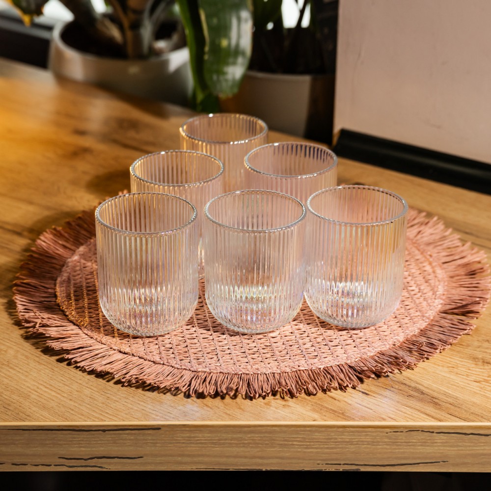 Набор стеклянных стаканов 6 штук 250 мл для напитков Прозрачный Yiwu HP-19-204