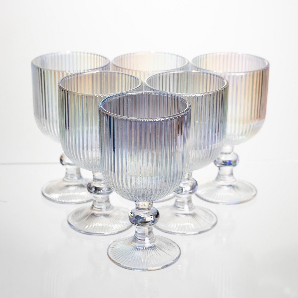 Набор бокалов для вина 6 штук 220 мл на ножке стеклянные Прозрачный Yiwu HP-19-205