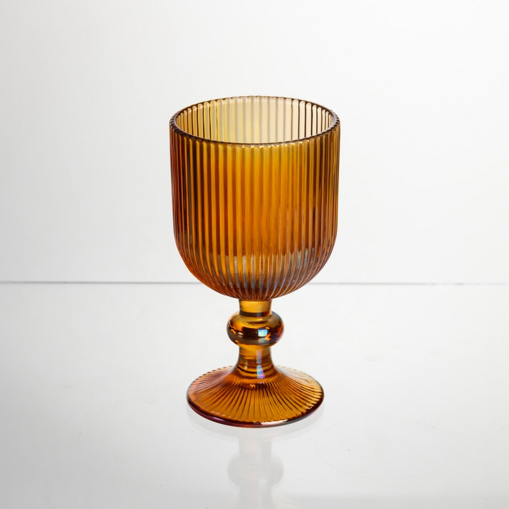 Набор бокалов для вина 6 штук 240 мл на ножке стеклянные Янтарный Yiwu HP-19-209