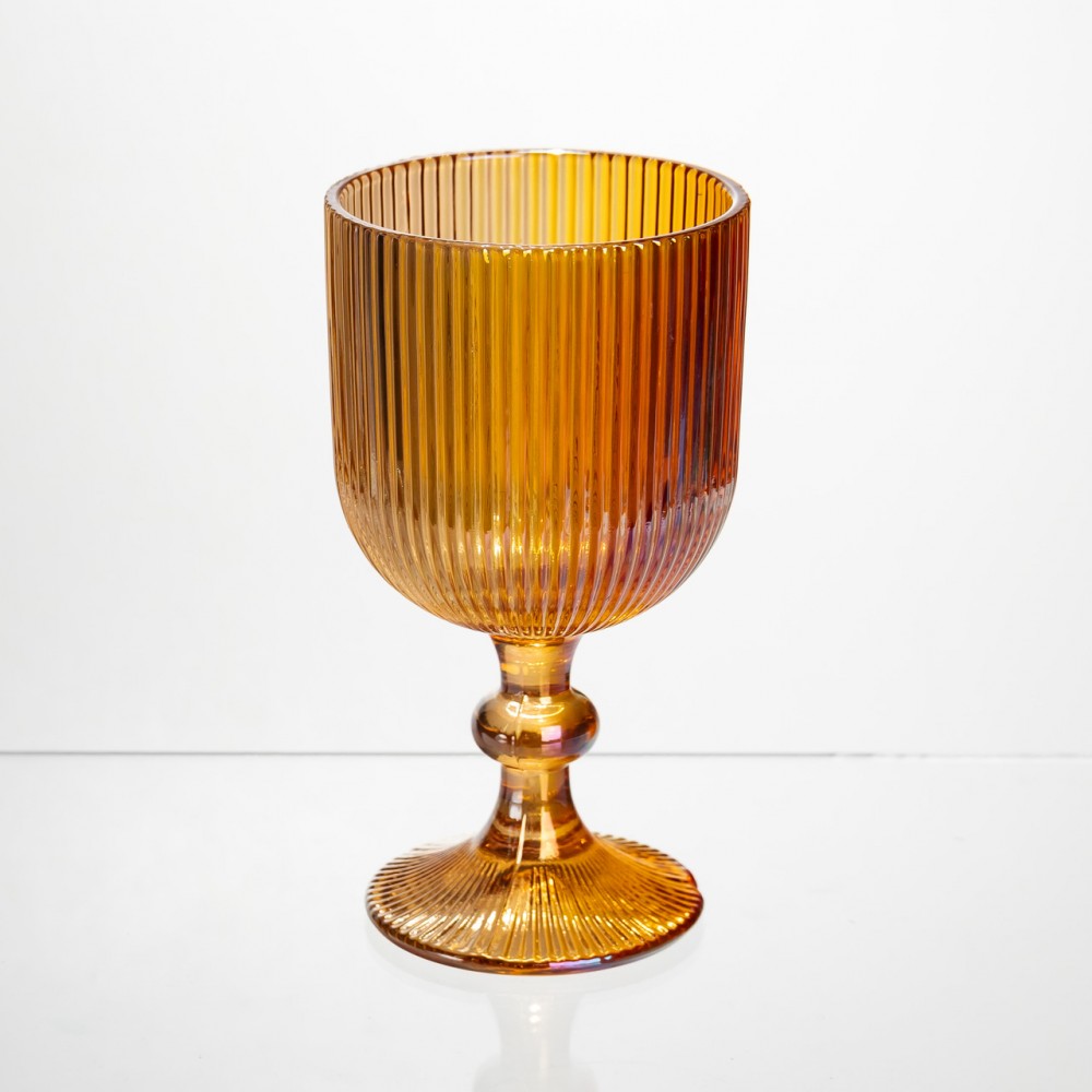 Набор бокалов для вина 6 штук 300 мл на ножке стеклянные Янтарный Yiwu HP-19-210