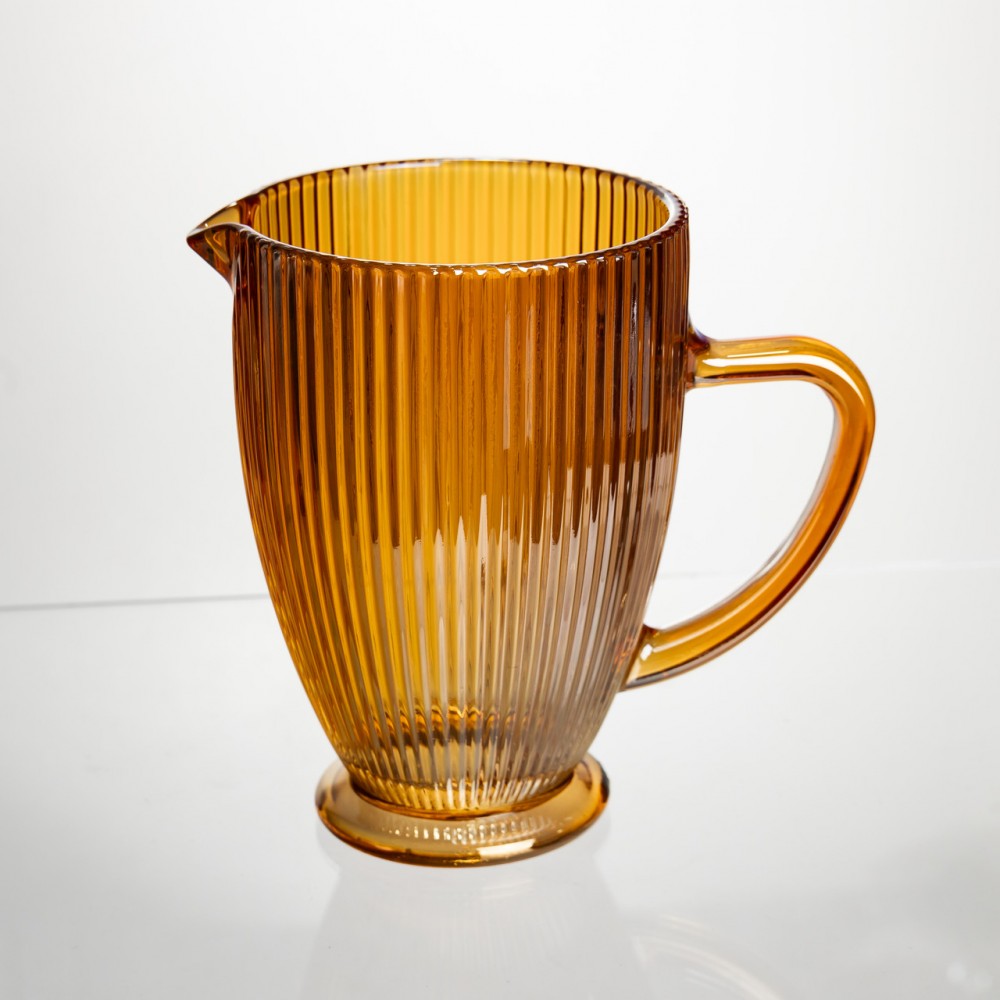 Кувшин стеклянный для напитков 1.2 л фигурный Янтарный HP-19-213