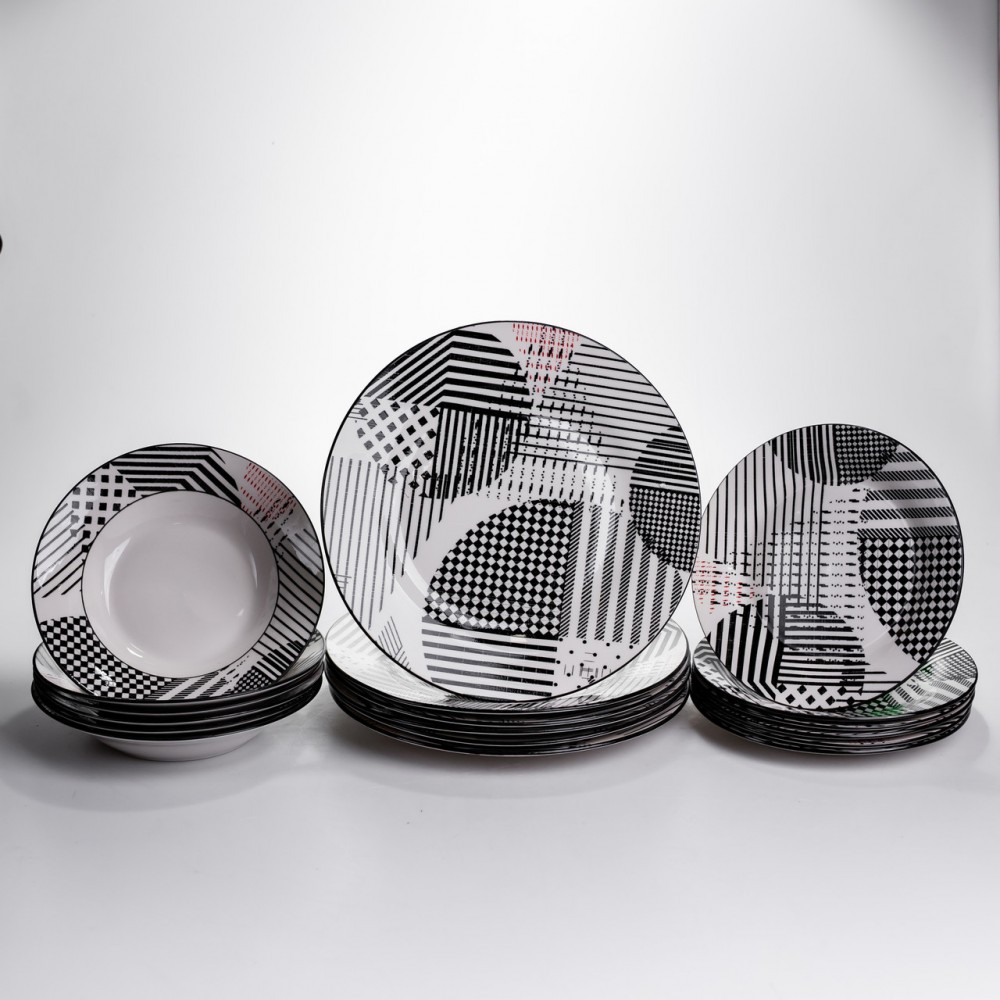 Столовый сервиз на 6 персон 18 предметов набор фарфоровых тарелок HP-HK-A3