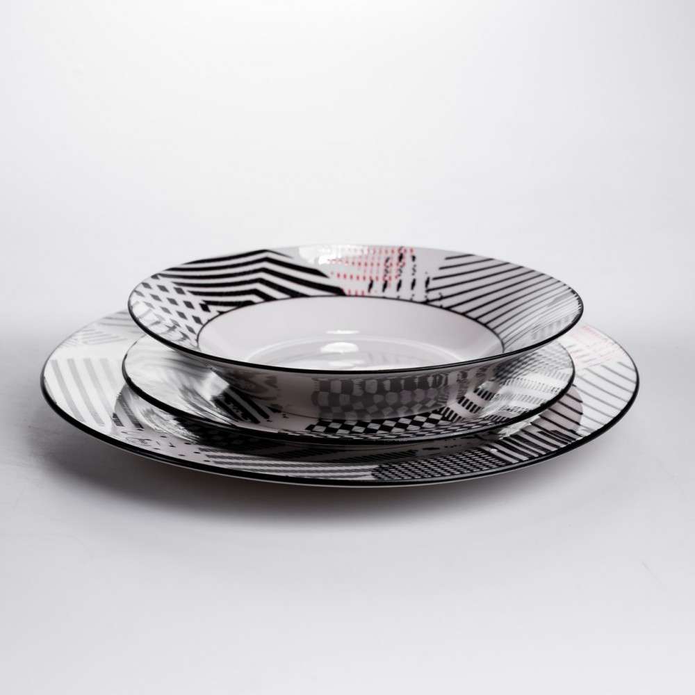 Столовый сервиз на 6 персон 18 предметов набор фарфоровых тарелок HP-HK-A3