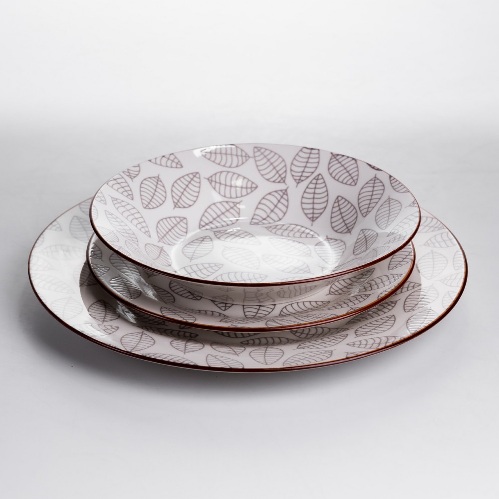 Столовый сервиз на 6 персон 18 предметов набор фарфоровых тарелок HP-HK-A6