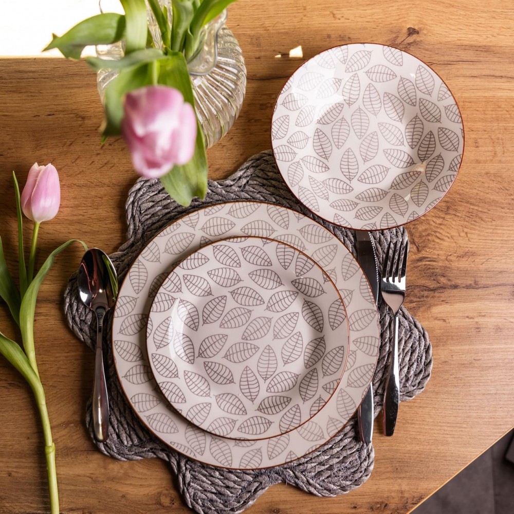 Столовый сервиз на 6 персон 18 предметов набор фарфоровых тарелок HP-HK-A6