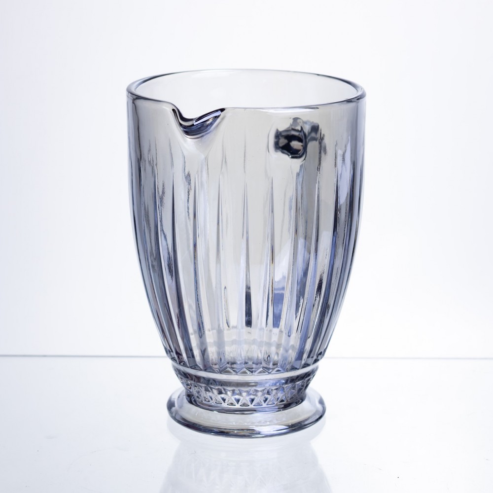 Кувшин для напитков 1,2 л ребристый из толстого стекла голубой HP-19-235