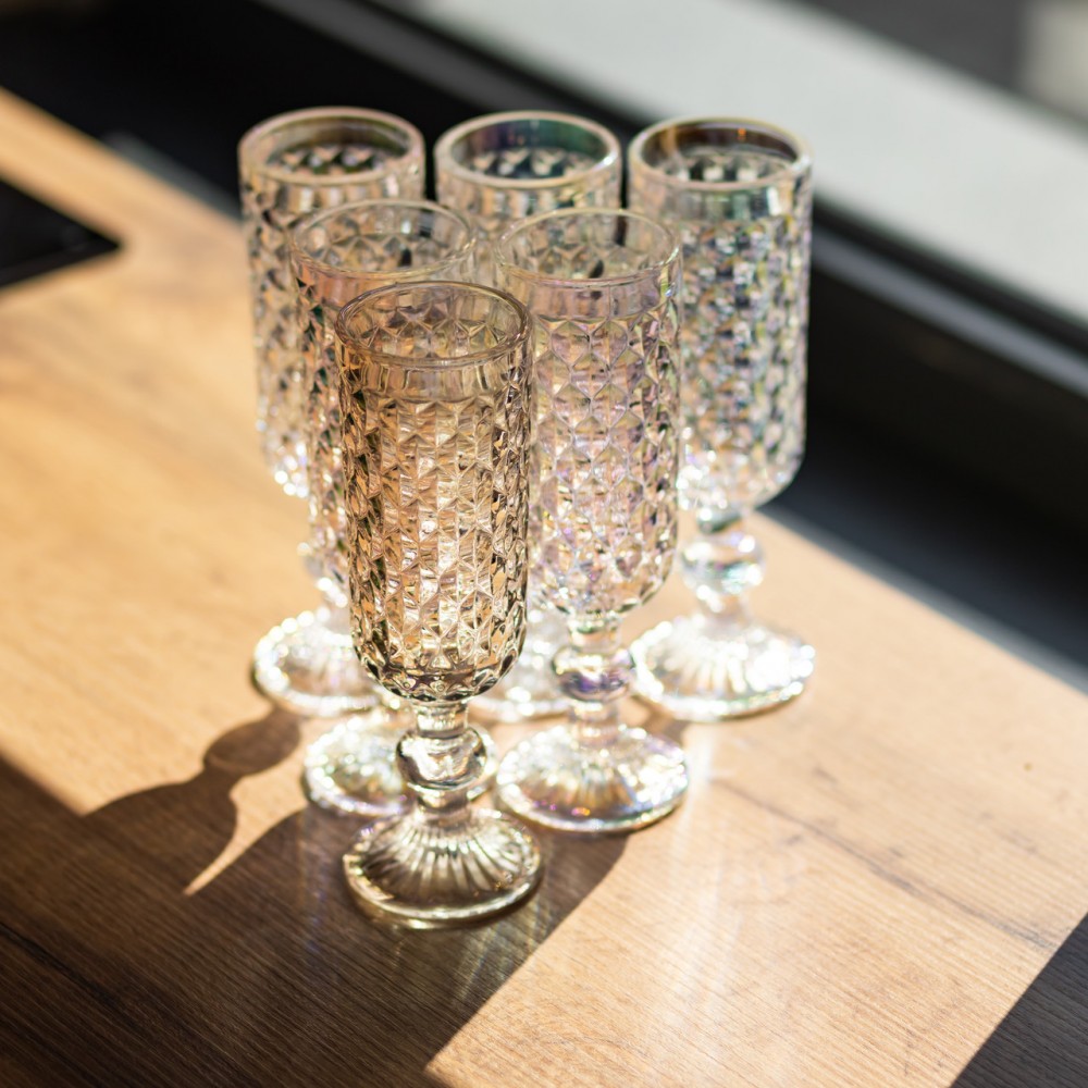 Набор бокалов для шампанского 6 штук по 160 мл rainbow HP-19-252