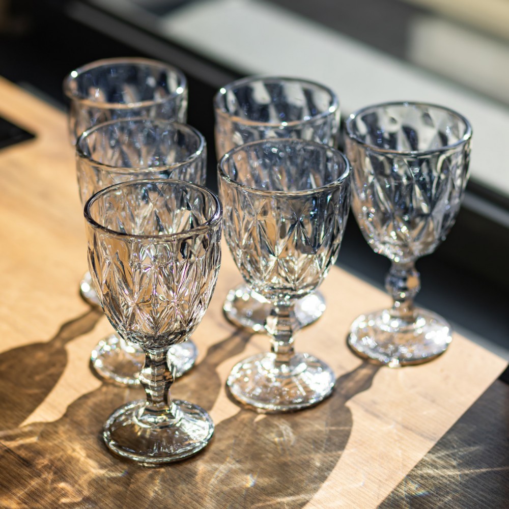 Набор бокалов столовых Diamond Blue 6 штук по 300 мл HP-19-275 прозрачный бокал для шампанского коктейлей