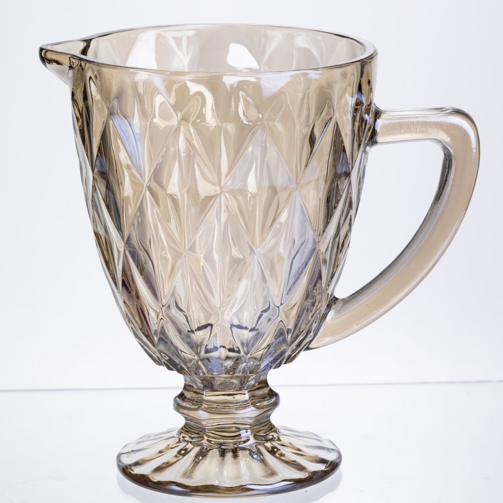 Глек для напитков Citrine стеклянный 1 л HP-19-279 кувшин для лимонада лимонадник декоративный с ручкой