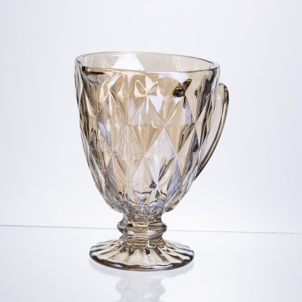 Глек для напитков Citrine стеклянный 1 л HP-19-279 кувшин для лимонада лимонадник декоративный с ручкой