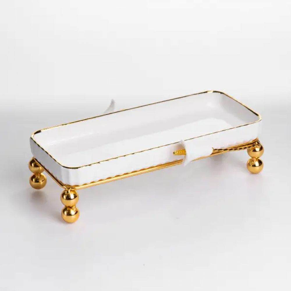 Блюдо сервировочное фарфоровое 25х10 см для закусок фруктов десертов LB-1566BH