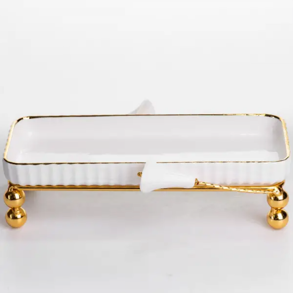 Блюдо сервировочное фарфоровое 25х10 см для закусок фруктов десертов LB-1566BH