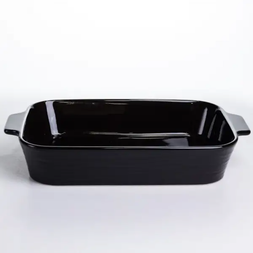 Форма для запекания фарфоровая 2.3 л 31х21х6 см черная для запеканки овощей мяса S12926