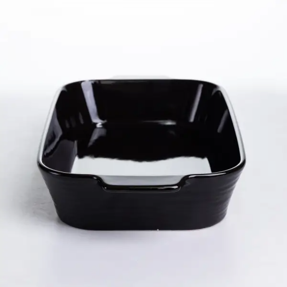 Форма для запекания фарфоровая 2.3 л 31х21х6 см черная для запеканки овощей мяса S12926