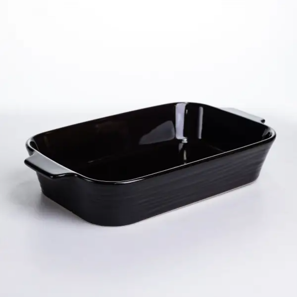 Форма для запекания фарфоровая 2.3 л 31х21х6 см черная для запеканки овощей мяса S12926