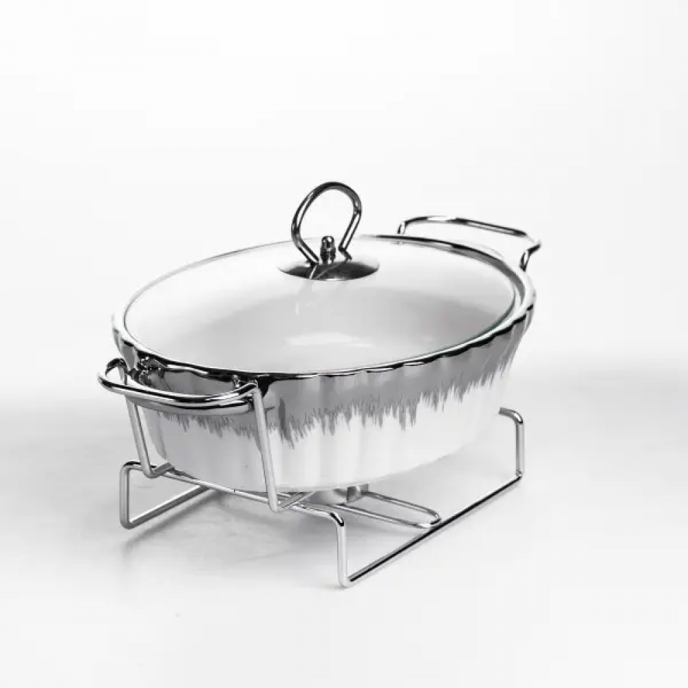 Мармітниця порцелянова 1 л на підставці з підігрівом 31х19х13 см MH739-S