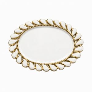 Фарфоровое блюдо Tiffany 30х20.5 см овальное сервировочное ML2026