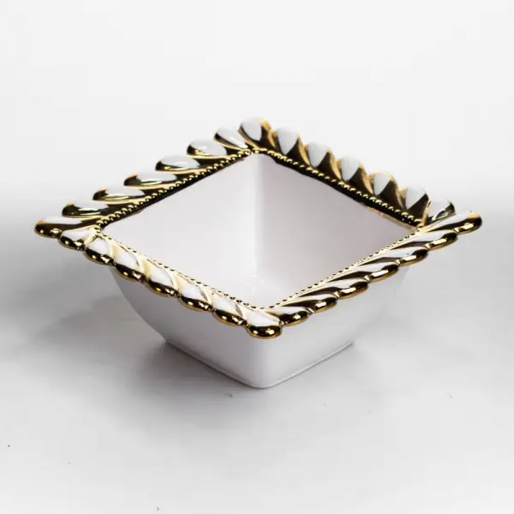 Тарелка глубокая фарфоровая Tiffany квадратная 15х15х7 см ML2007