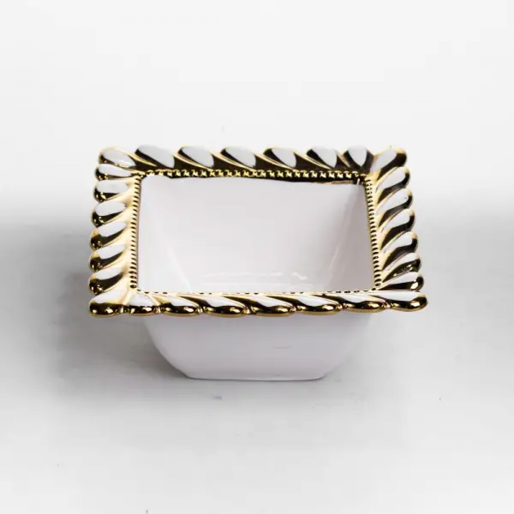 Тарелка глубокая фарфоровая Tiffany квадратная 15х15х7 см ML2007