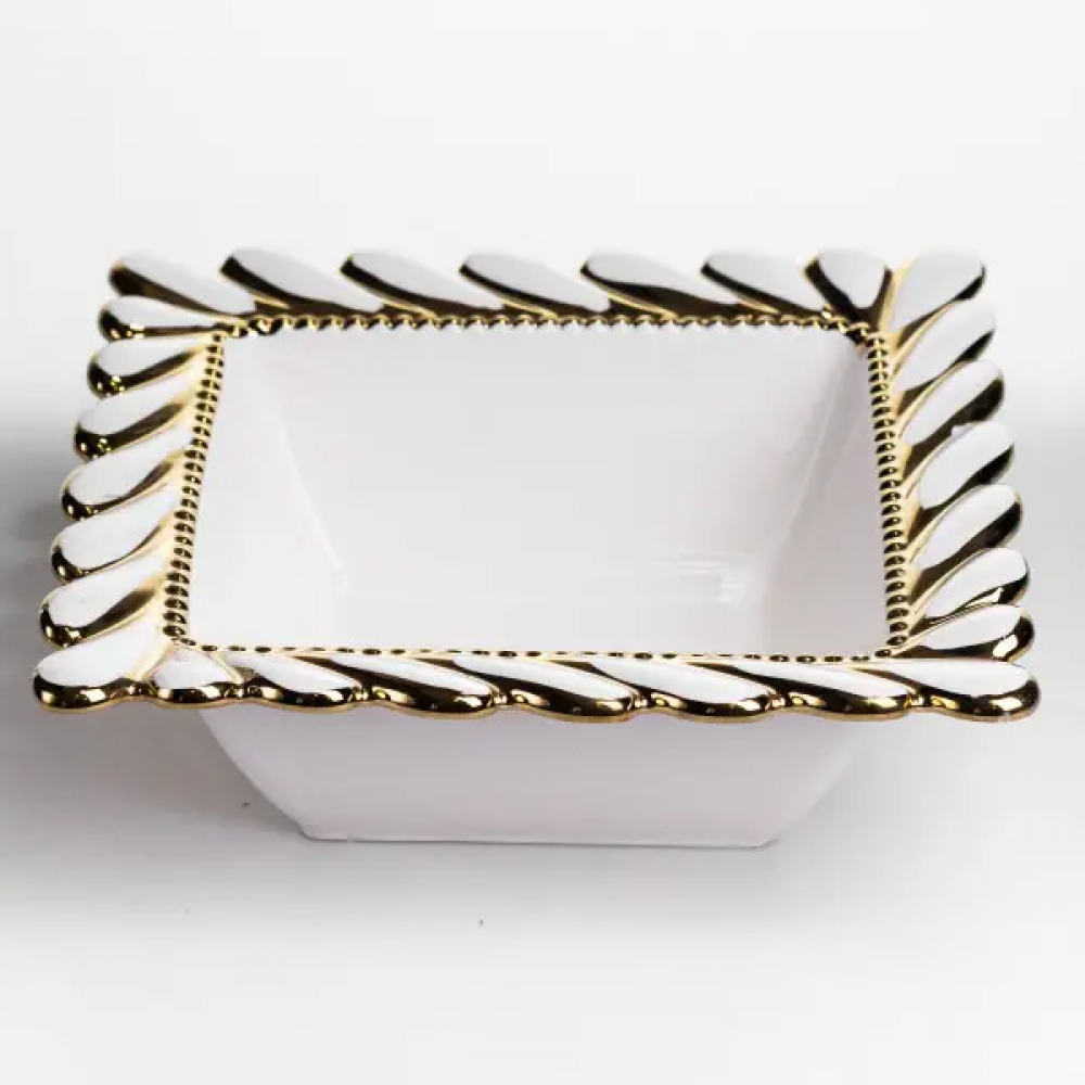 Тарелка глубокая фарфоровая Tiffany квадратная 26х26х8 см ML2009