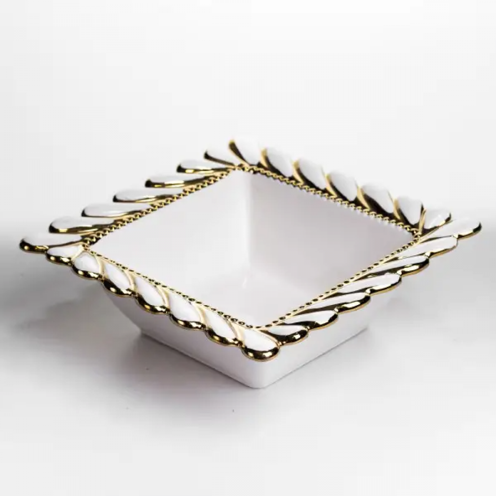 Тарелка глубокая фарфоровая Tiffany квадратная 26х26х8 см ML2009