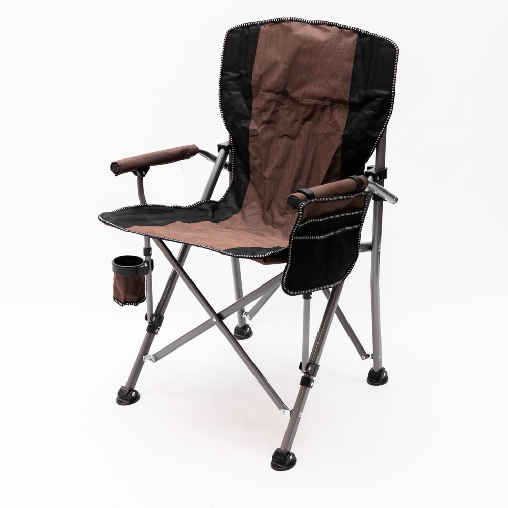 Кресло для рыбалки раскладное туристическое складное для отдыха на природу коричневое SJ-0019BR