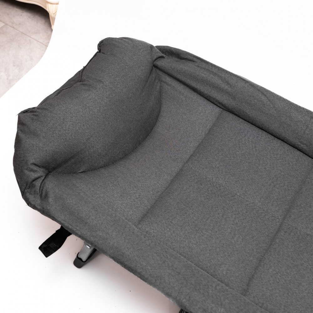 Шезлонг-кровать раскладная регулируемая 190х60 см для дачи кемпинга серая SJ-0125-190