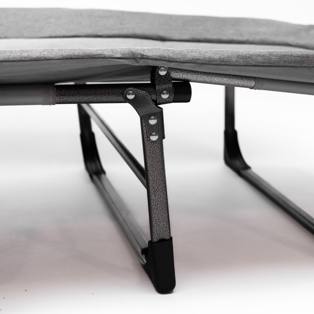 Шезлонг-кровать раскладная регулируемая 190х60 см для дачи кемпинга серая SJ-0125-190