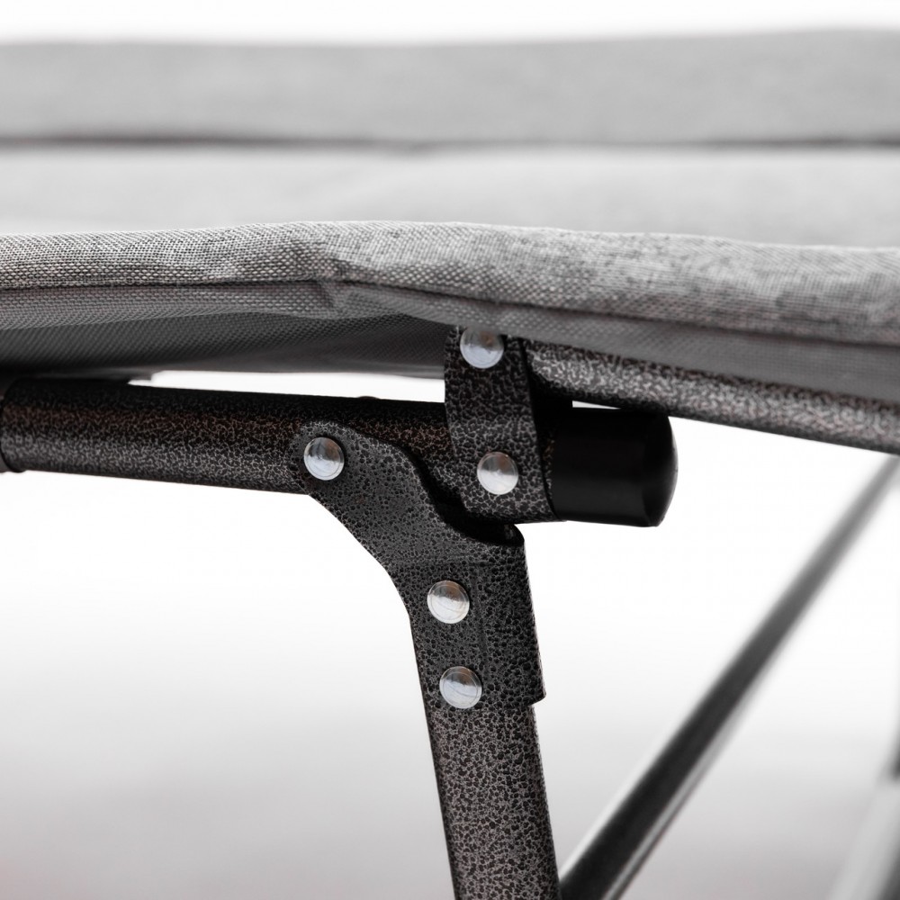 Шезлонг-кровать раскладная регулируемая 190х60 см для дачи кемпинга серая SJ-0125-190