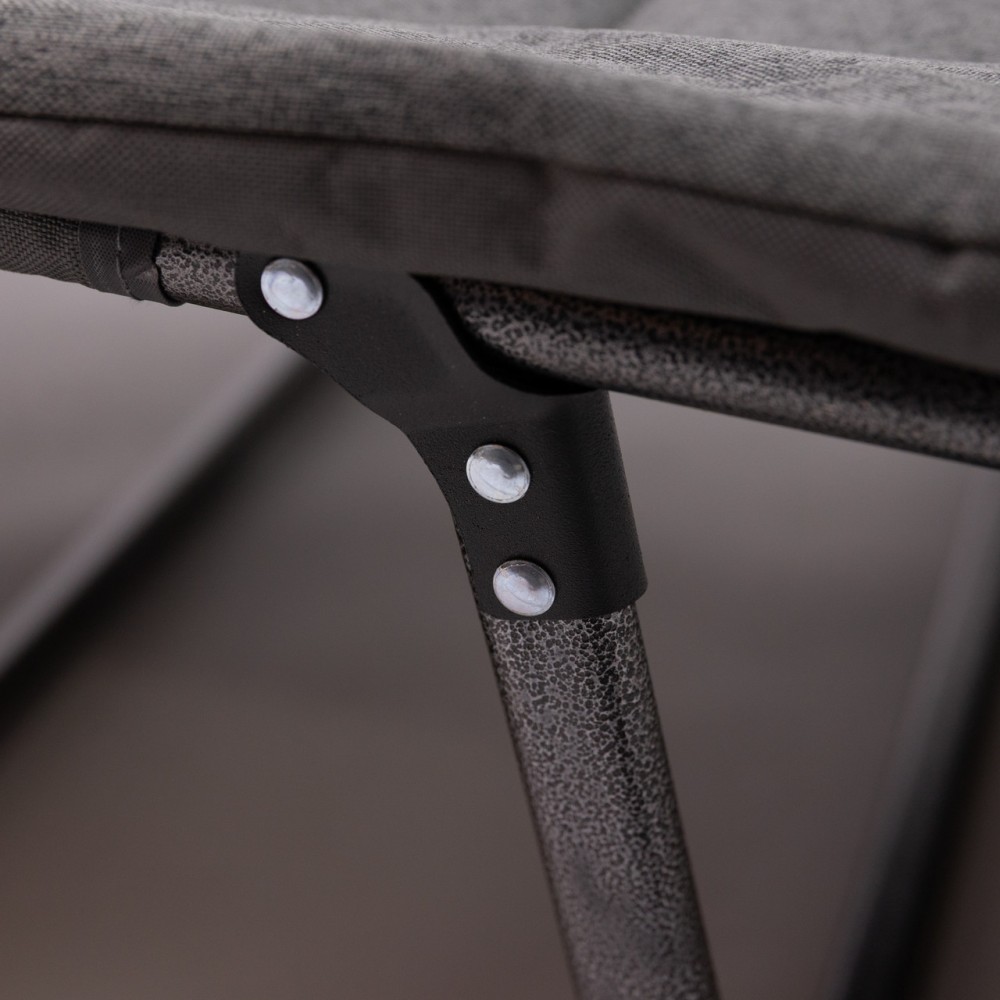 Шезлонг-кровать раскладная регулируемая 190х60 см для дачи кемпинга серая SJ-0125-190