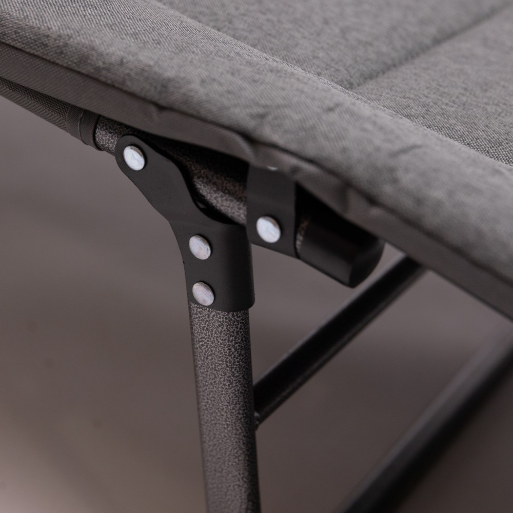 Шезлонг-кровать раскладная регулируемая 190х60 см для дачи кемпинга серая SJ-0125-190