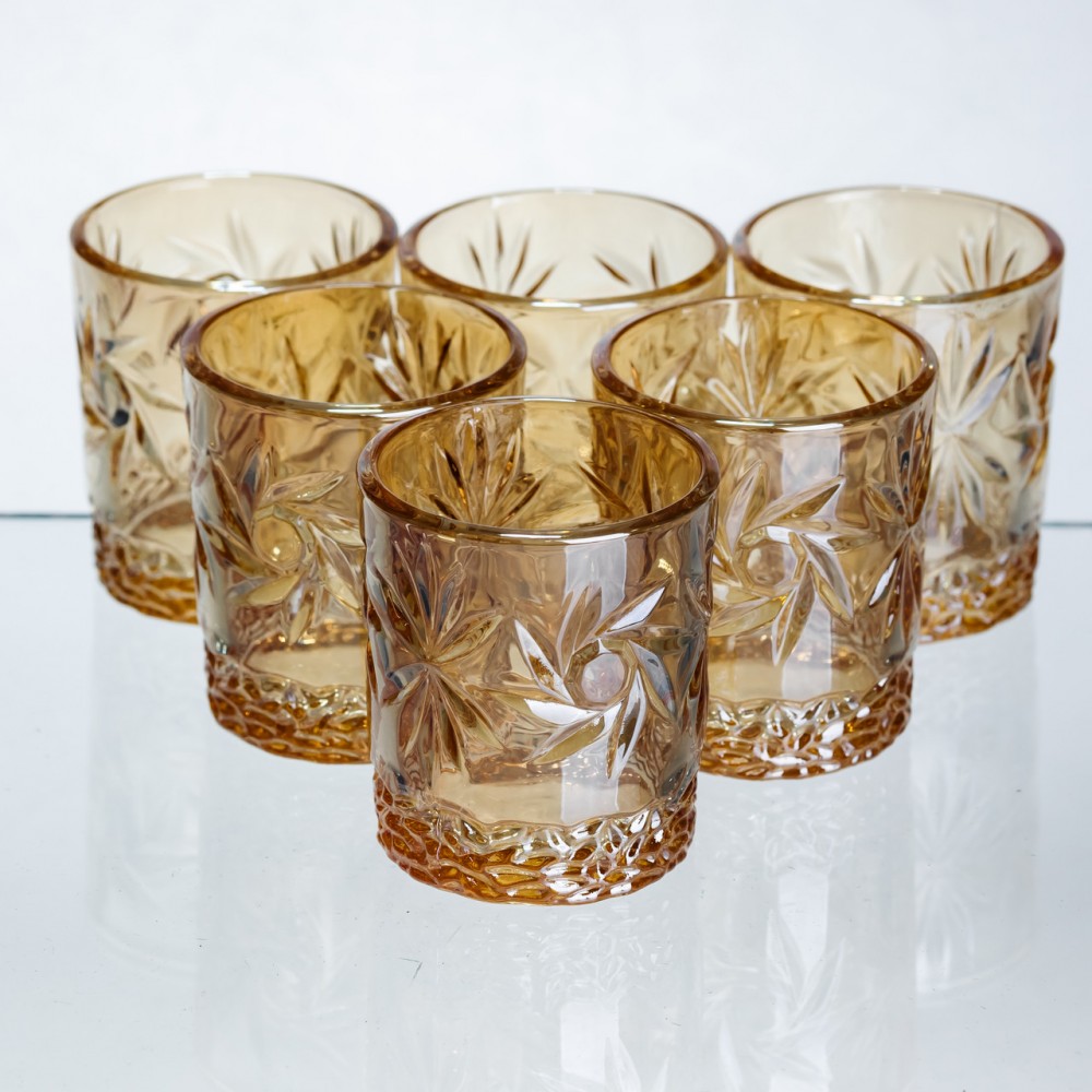 Набор рюмок для виски Shot glass 6 штук по 75 мл коричневый HP-17-39