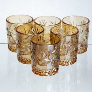 Набір чарок для віскі Shot glass 6 штук по 75 мл коричневий HP-17-39