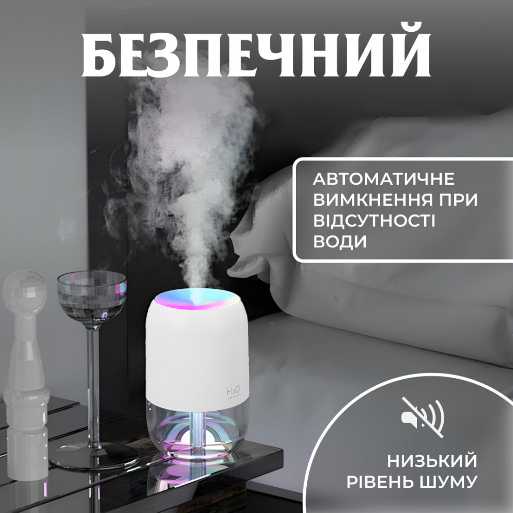 Зволожувач повітря аромадифузор 200 мл білий
