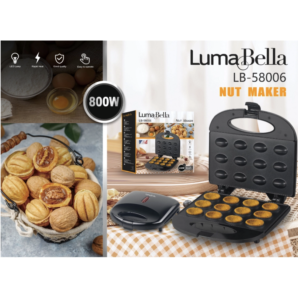 Електрогорішниця Luma Bella LB58006 з антипригарним покриттям 800W