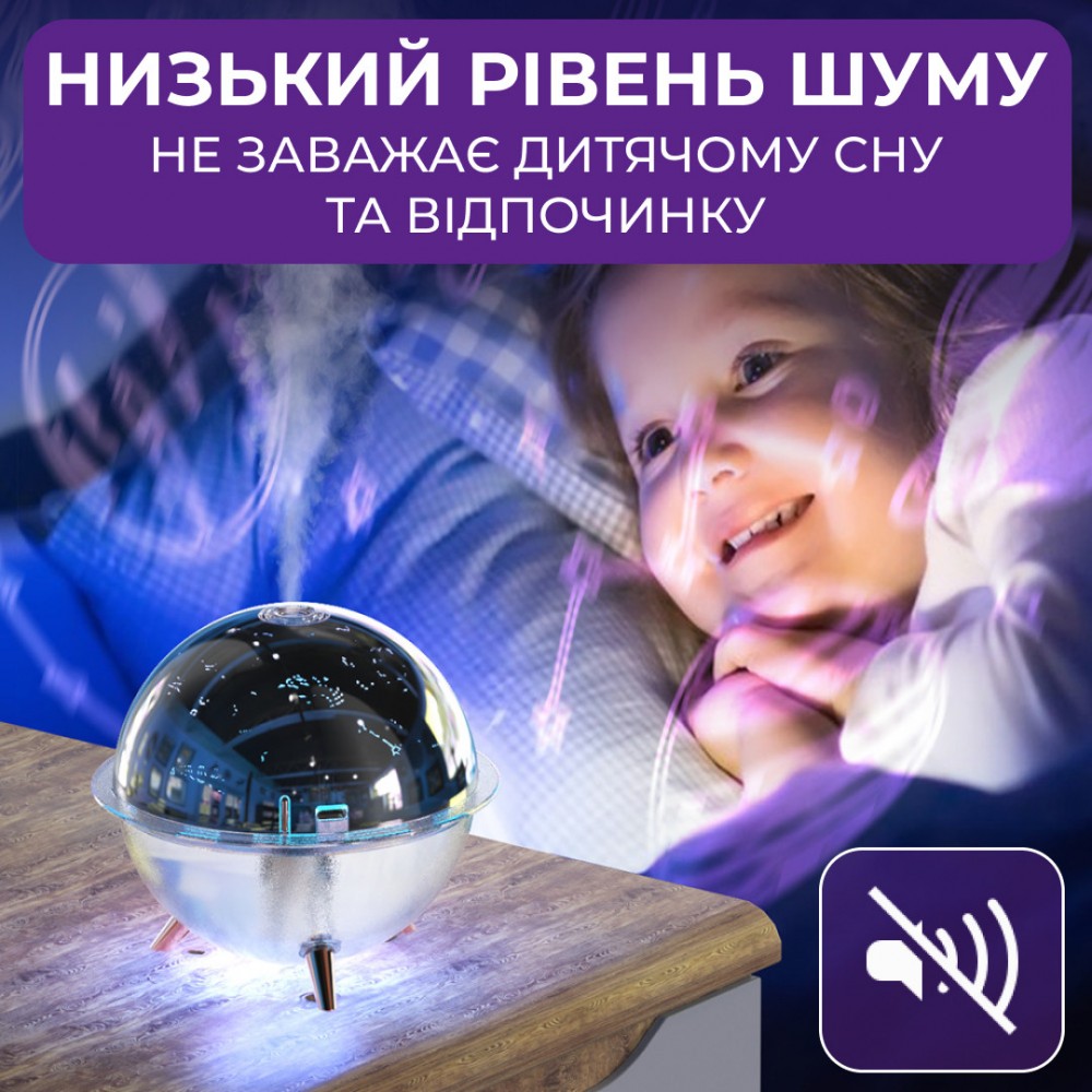 Увлажнитель воздуха-ночник с проекцией 260 мл, космос