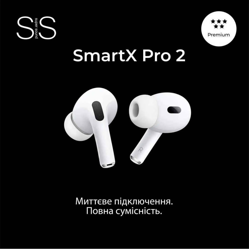Навушники бездротові TWS SmartX Pro 2 Premium Bluetooth навушники з мікрофоном