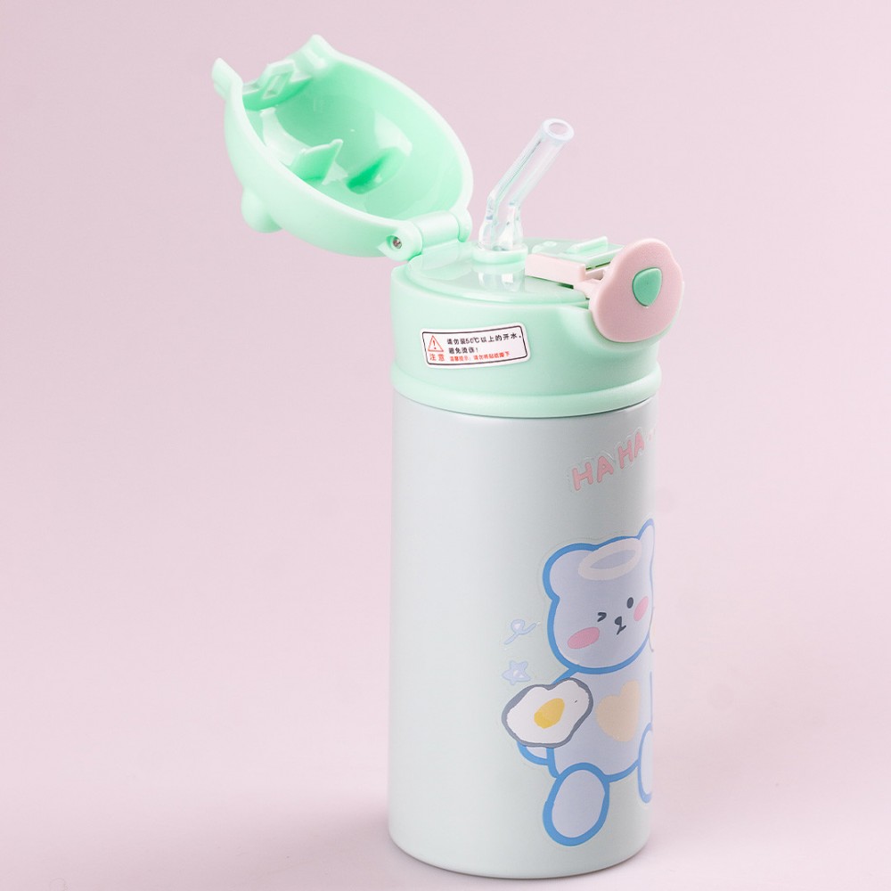 Термос детский Beizhiming Vacuum Cup 300ml термос с поилкой термос с трубочкой для детей Мятный