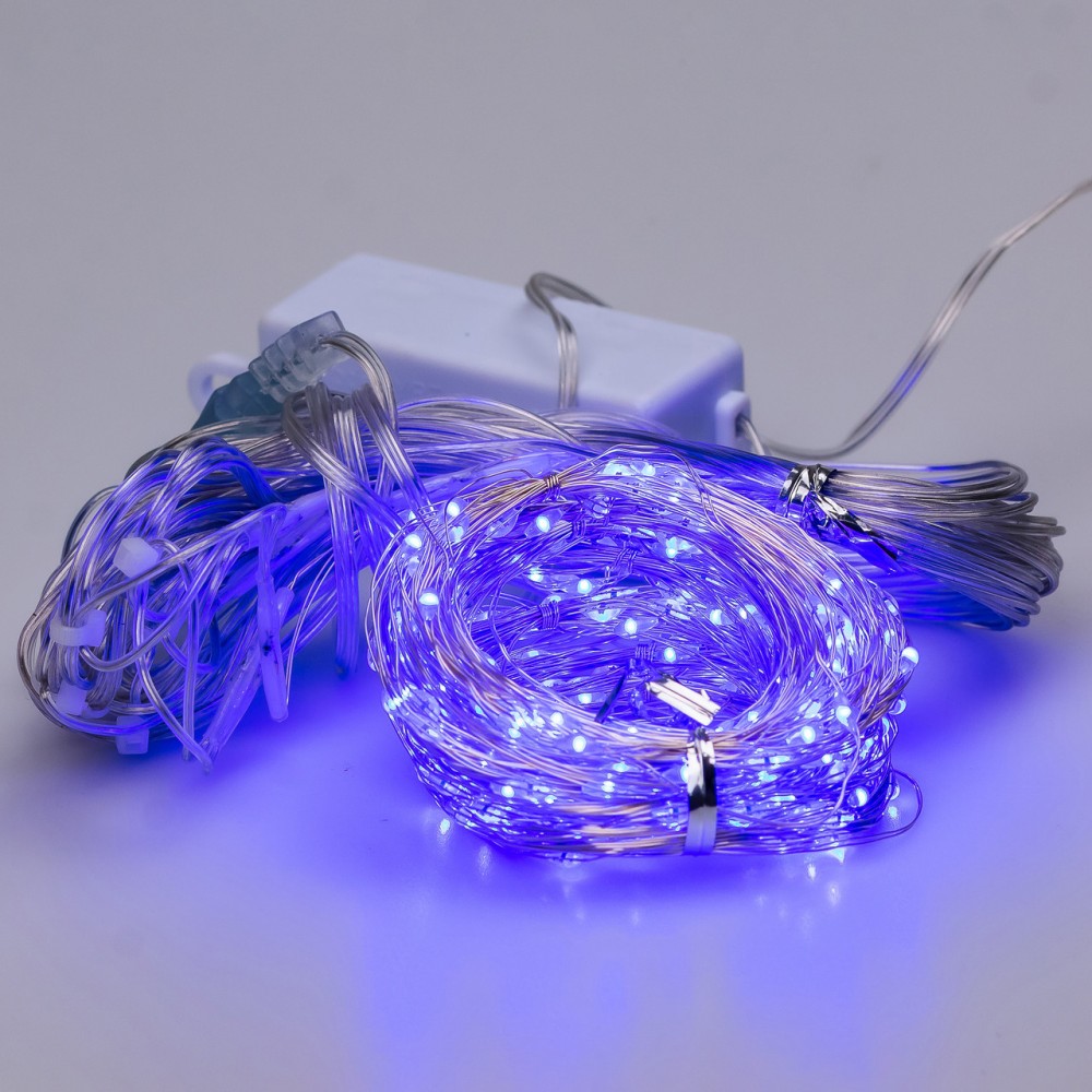 Гірлянда штора світлодіодна GarlandoPro Роса 200LED 3х2м 10 ліній 8 режимів гірлянда крапля роси Синій
