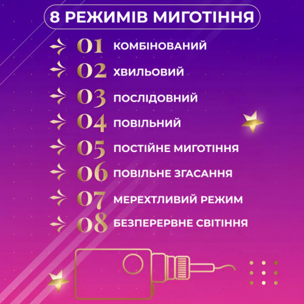 Гирлянда штора светодиодная GarlandoPro звезда и елка 120LED 3х0,9 м 8 режимов