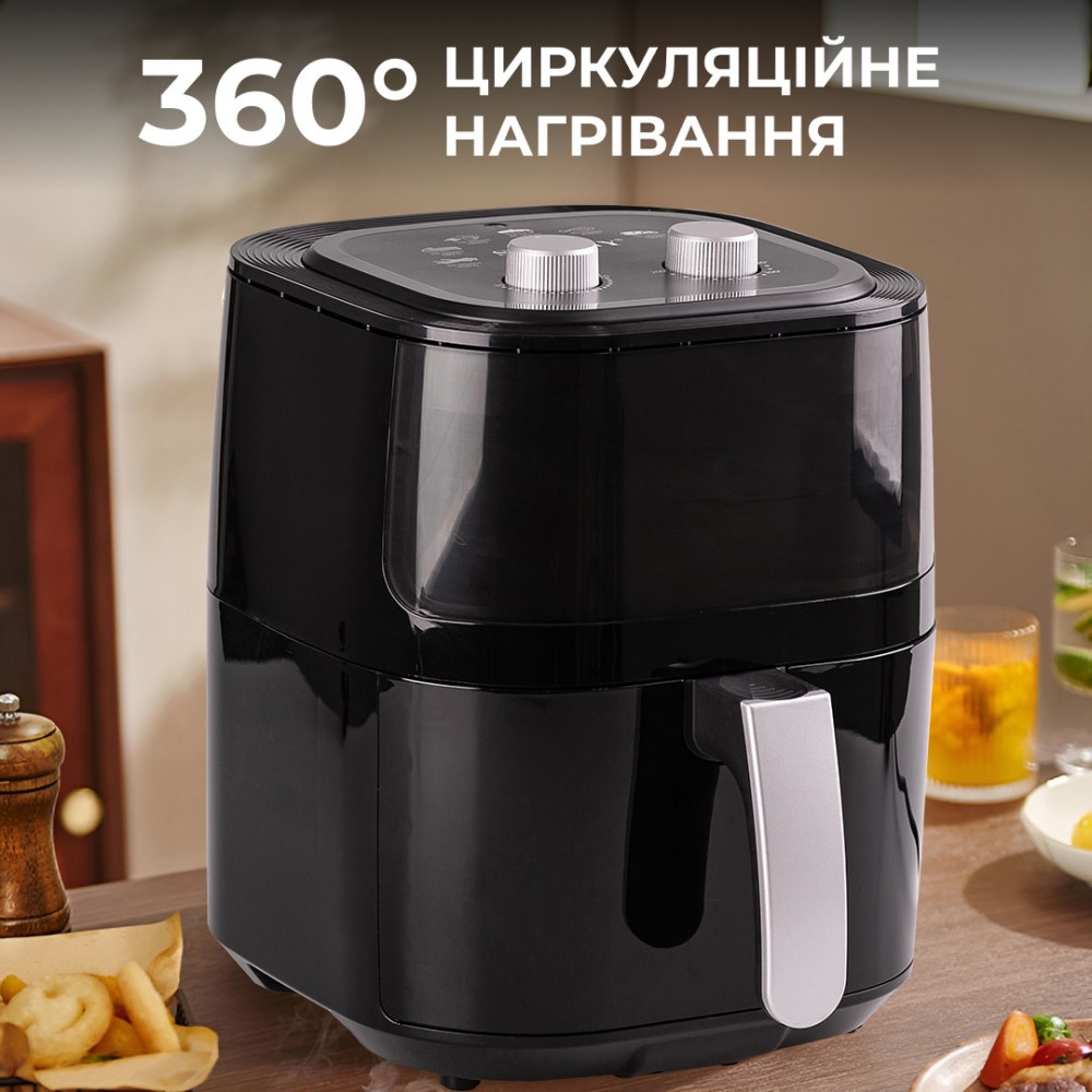 Аэрофритюрница Sokany SK-ZG-8028 на 5л, 1400 Вт черная