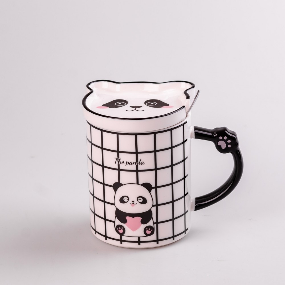 Чашка керамічна The Panda 350мл з блюдцем та ложкою