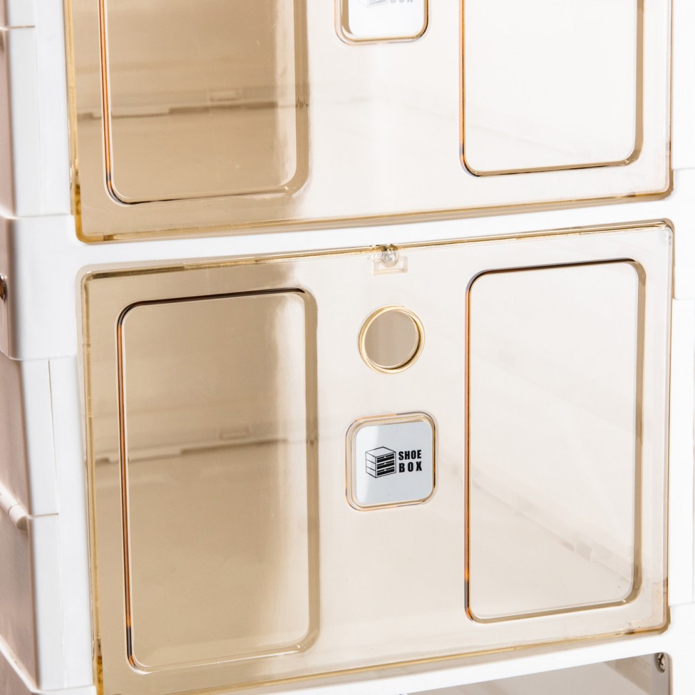 Шкаф для обуви портативный пластиковый 33 х 26 х 100 см на 6 полок Белый HPS658